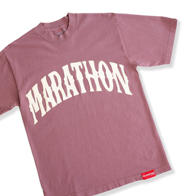Marathon Vintage Arch T-Shirt - Mauve/Cream - Detail
