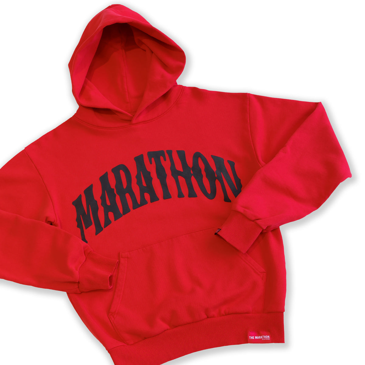 Marathon Vintage Arch Hoodie - Red/Black - Detail
