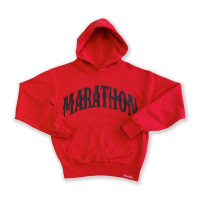 Marathon Vintage Arch Hoodie - Red/Black - Front