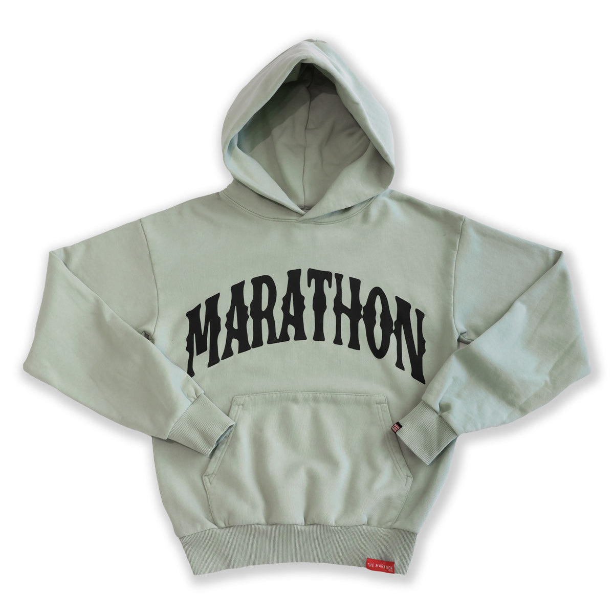 Marathon Vintage Arch Hoodie - Sage/Black - Front