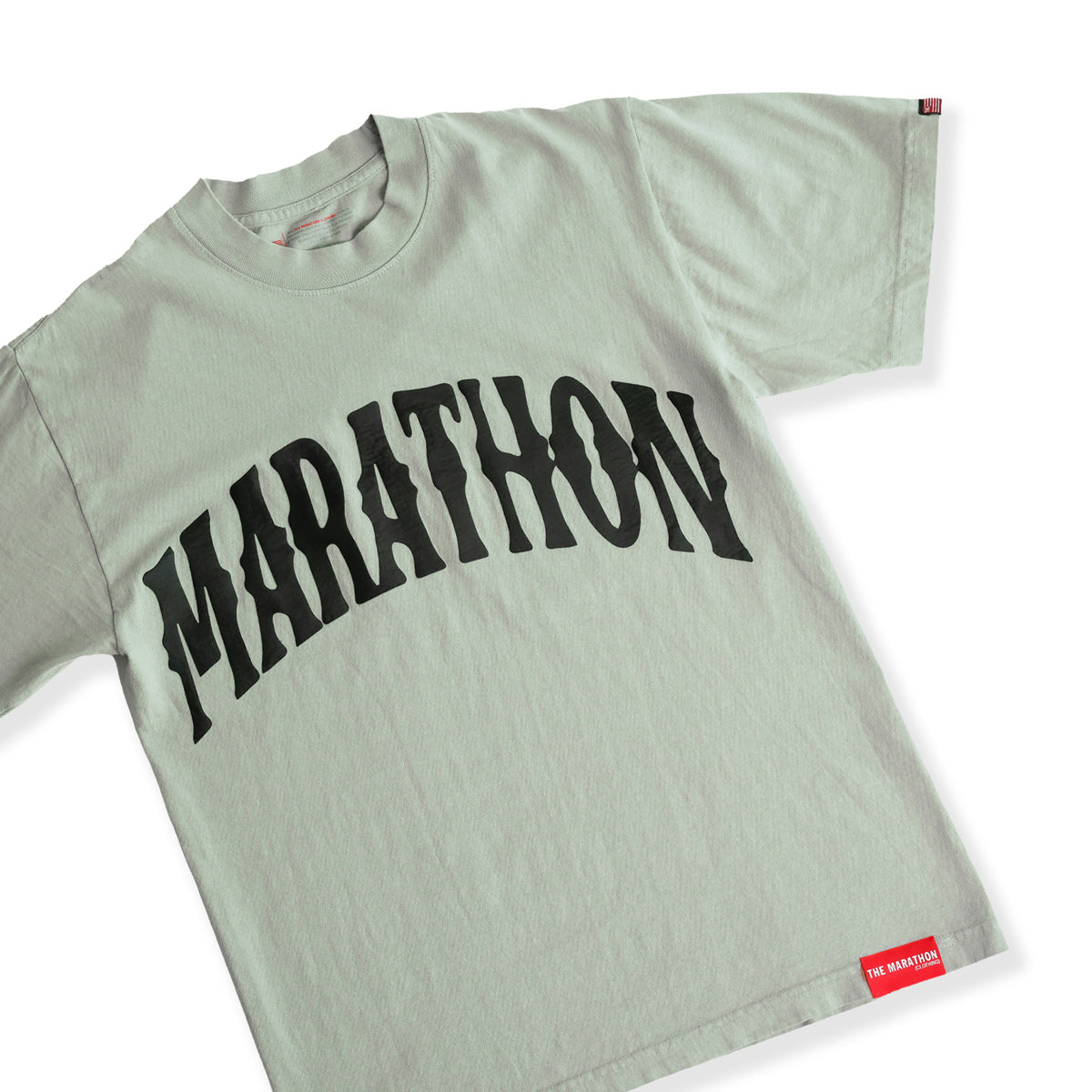 Marathon Vintage Arch T-Shirt - Sage/Black - Detail