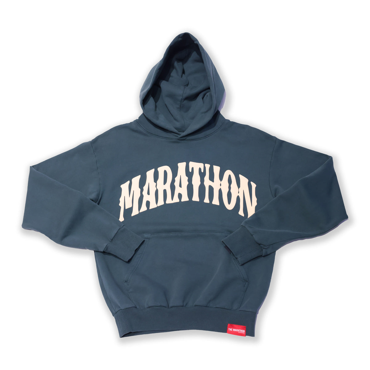 Marathon Vintage Arch Hoodie - Storm Blue/Cream - Front