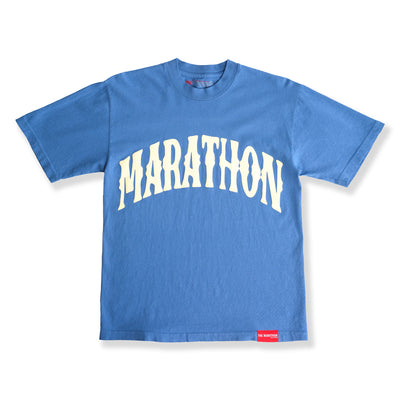 Marathon Vintage Arch T-Shirt - Sky Blue/Cream - Front