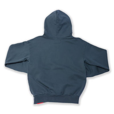 Marathon Vintage Arch Hoodie - Storm Blue/Cream - Back