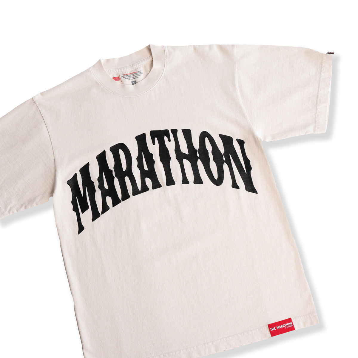 Marathon Vintage Arch T-Shirt - Stone/Black - Detail