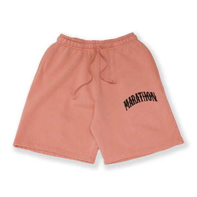 Marathon Vintage Arch Sweat Shorts - Coral/Black