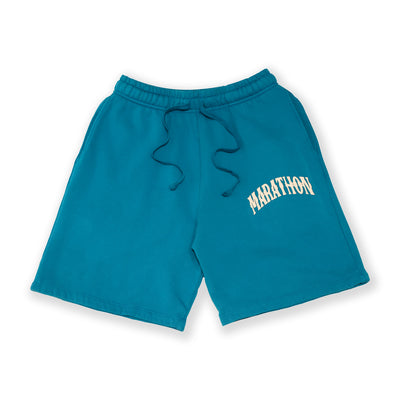 Marathon Vintage Arch Sweat Shorts - Teal/Cream