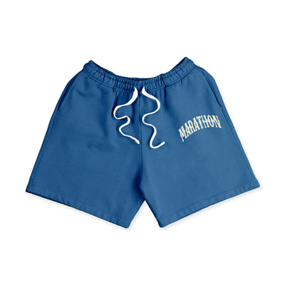 Marathon Vintage Arch Sweatshorts - Sky Blue/Cream