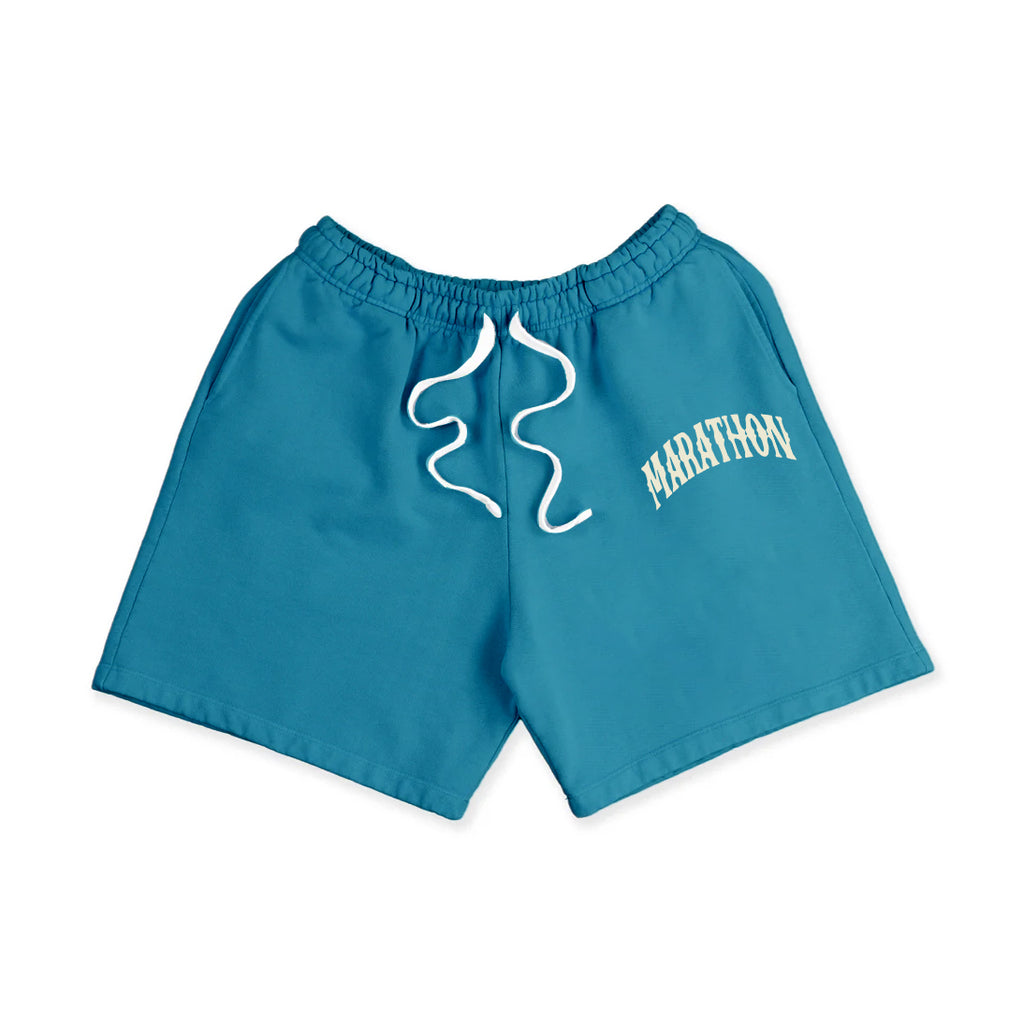 Marathon Vintage Arch Sweat Shorts - Teal/Cream – The