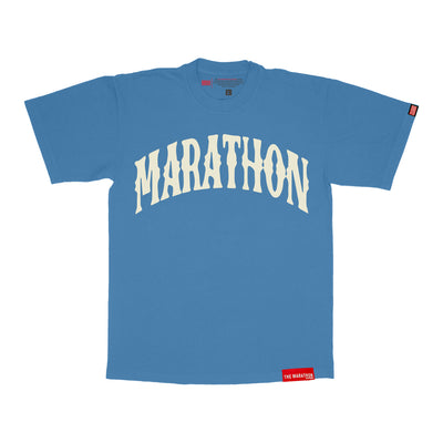 Marathon Vintage Arch T-Shirt - Sky Blue/Cream
