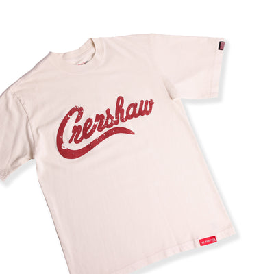 Vintage Crenshaw T-Shirt - Sea Salt/Burgundy - Detail
