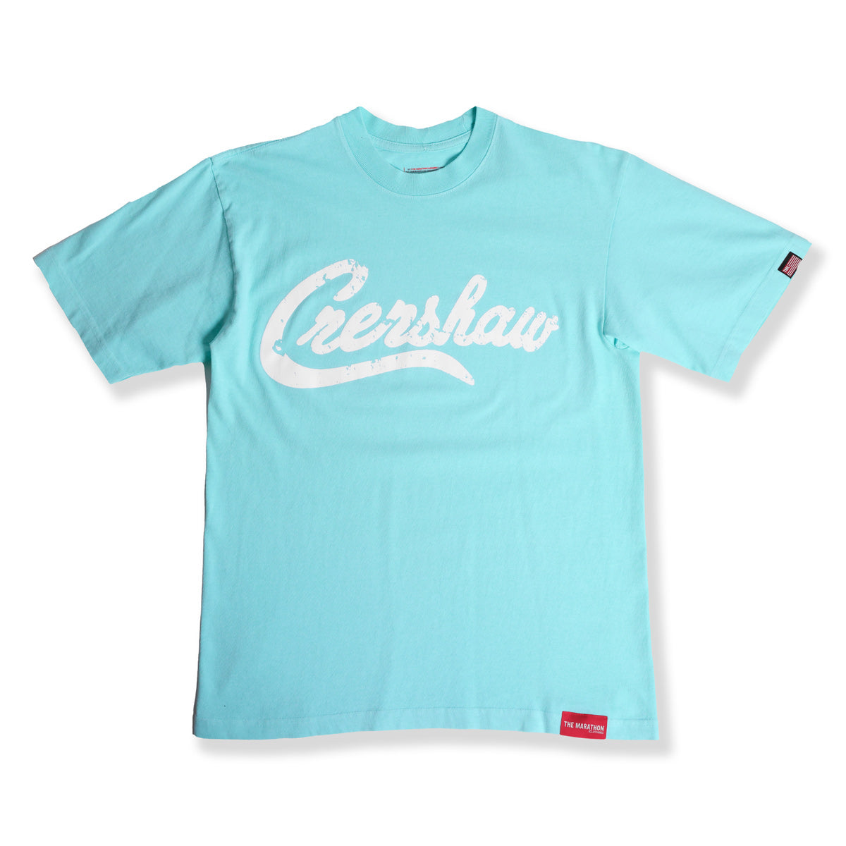 Vintage Crenshaw T-Shirt - Beach Teal/White - Front