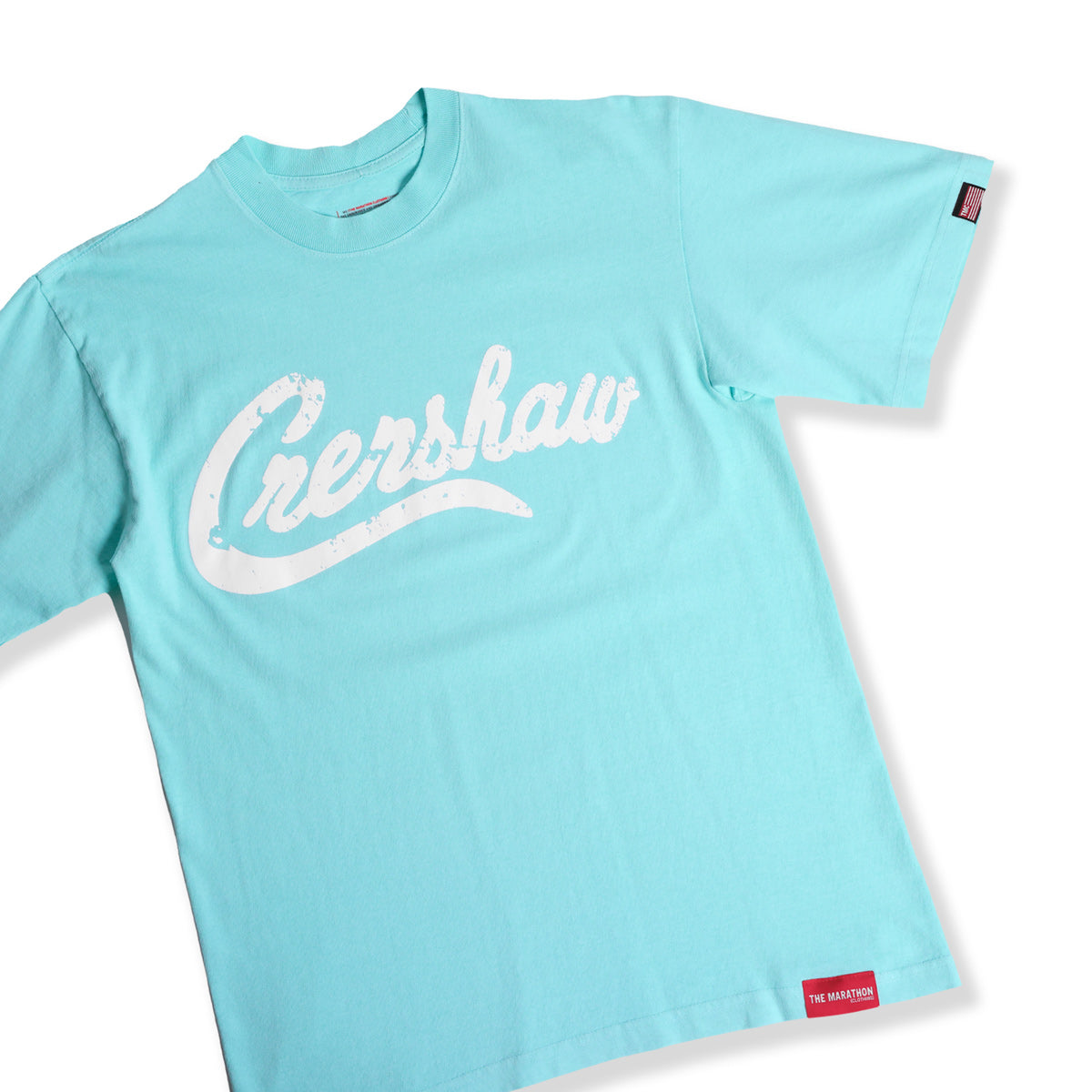 Vintage Crenshaw T-Shirt - Beach Teal/White - Detail