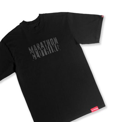 Vintage Marathon Clothing T-Shirt - Black/Black - Front Detail