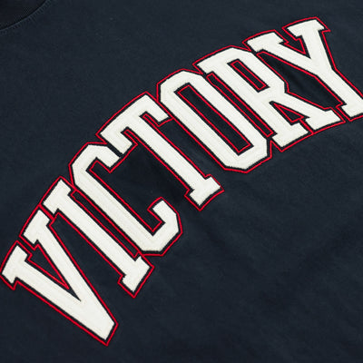 The Marathon Vintage Embroidered Victory T-Shirt - Vintage Black/Cream - Embroidery