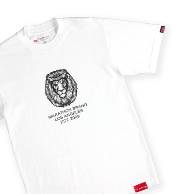 Marathon Brand Vintage Lion T-Shirt - White/Black - Detail 1