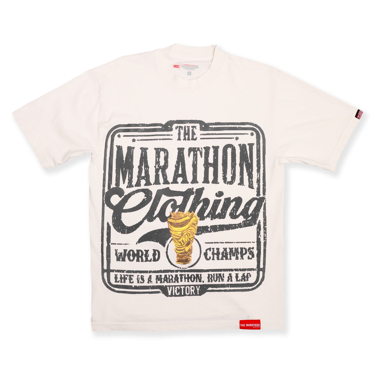 Vintage Marathon World Champs T-Shirt - Bone - Front