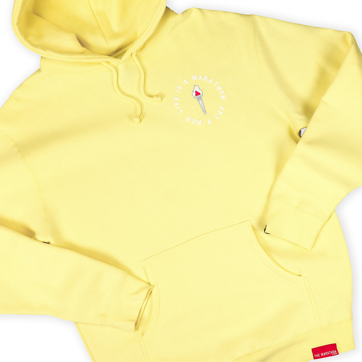 Victory Torch Hoodie - Soft Yellow - Front Detail