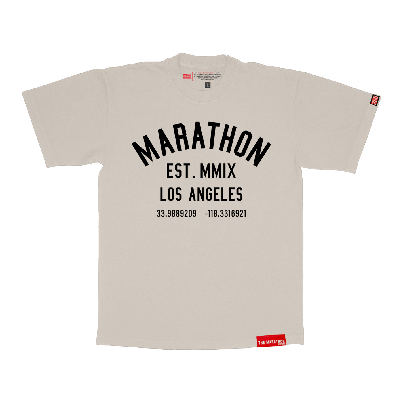 Marathon Classic Tee - Bone/Black