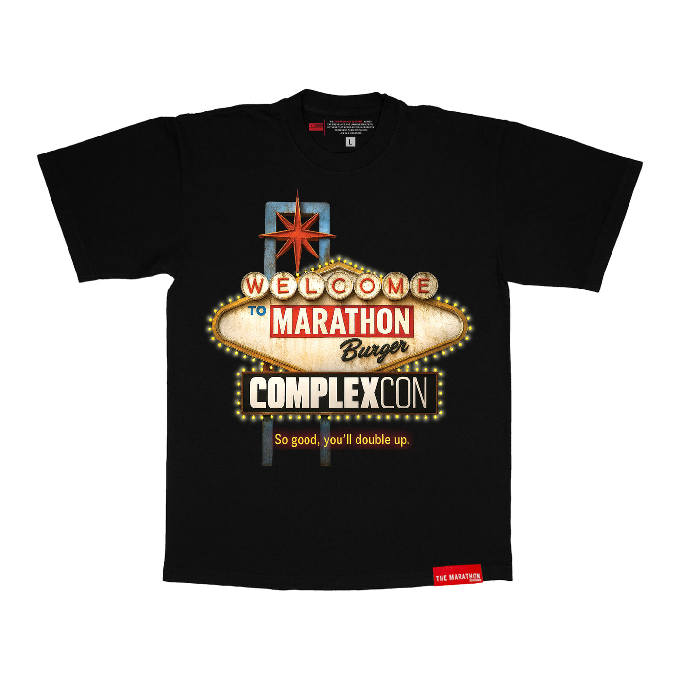 Marathon Burger x ComplexCon Las Vegas T-Shirt - Black - Front