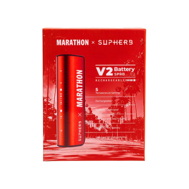 Marathon x SUPHERB V2 Battery - Red - Front