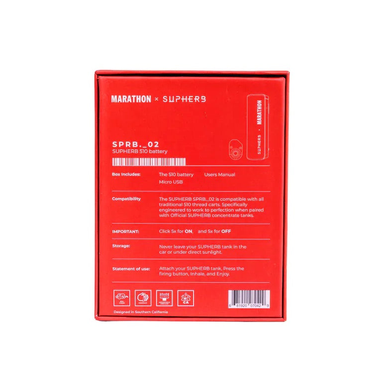 Marathon x SUPHERB V2 Battery Red The Marathon Clothing