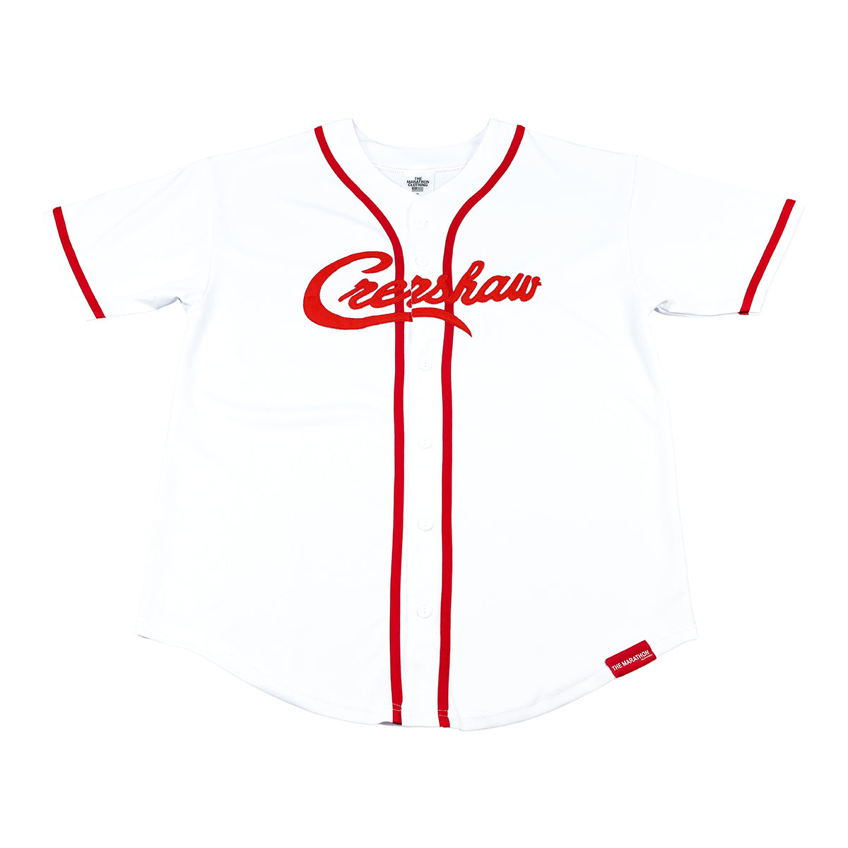 Crenshaw Baseball Jersey - White/Red - Front
