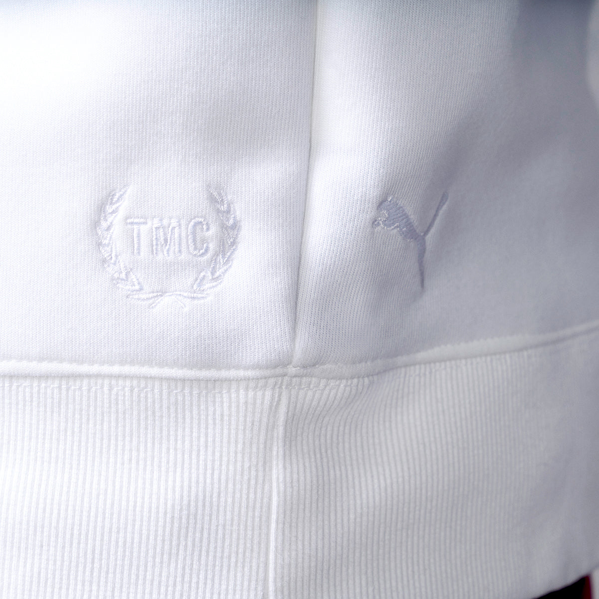 Puma x TMC Status Symbol Crewneck Sweatshirt - White/Burgundy - Detail 2