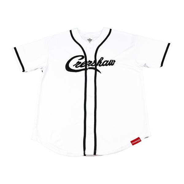Crenshaw Baseball Jersey - White/Black  The Marathon Clothing