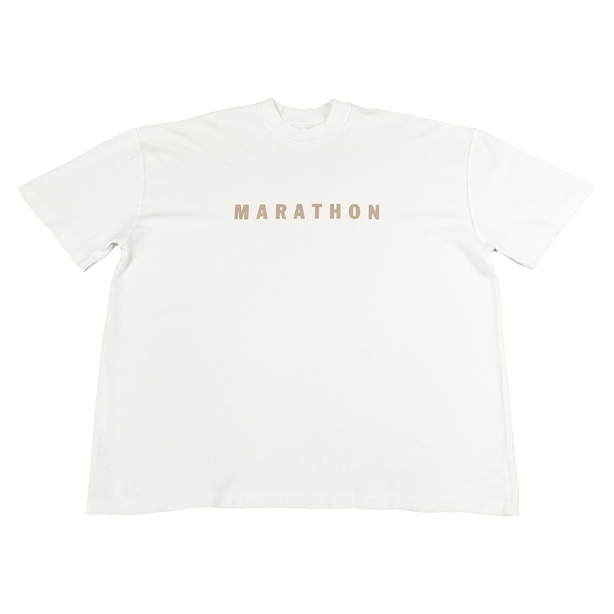 Marathon Ultra Oversized T-Shirt - White/Mocha - Front