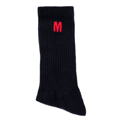 Big M (Embroidered) Sock - Black/Red