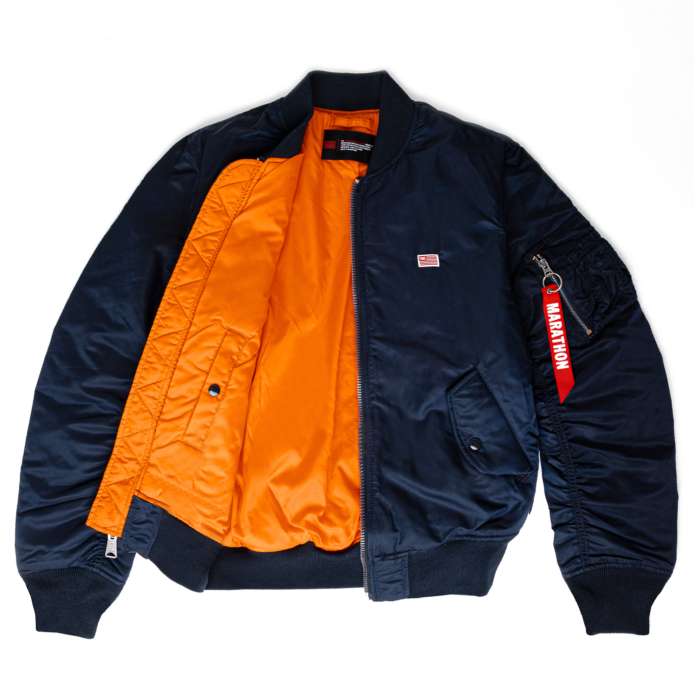 Crenshaw Bomber Jacket - Navy / White-The Marathon Clothing