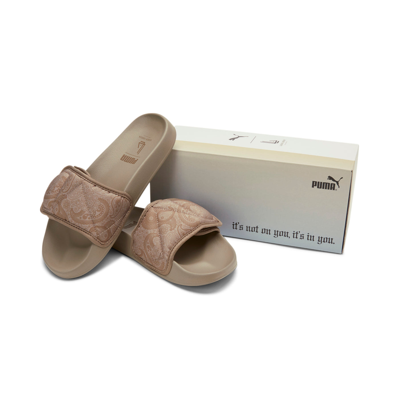 Puma slides sales brown