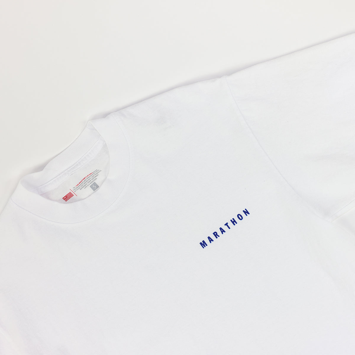 Marathon Signature T-Shirt - White/Navy - Detail