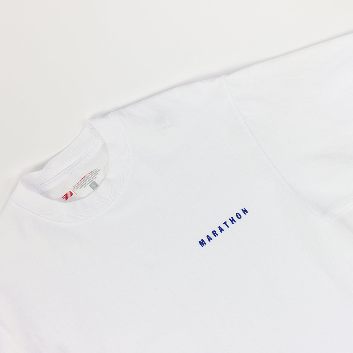 Marathon Signature T-Shirt - White/Navy - Detail