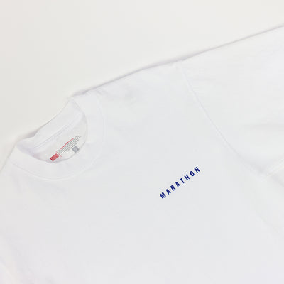 Marathon Signature T-Shirt - White/Navy - Detail