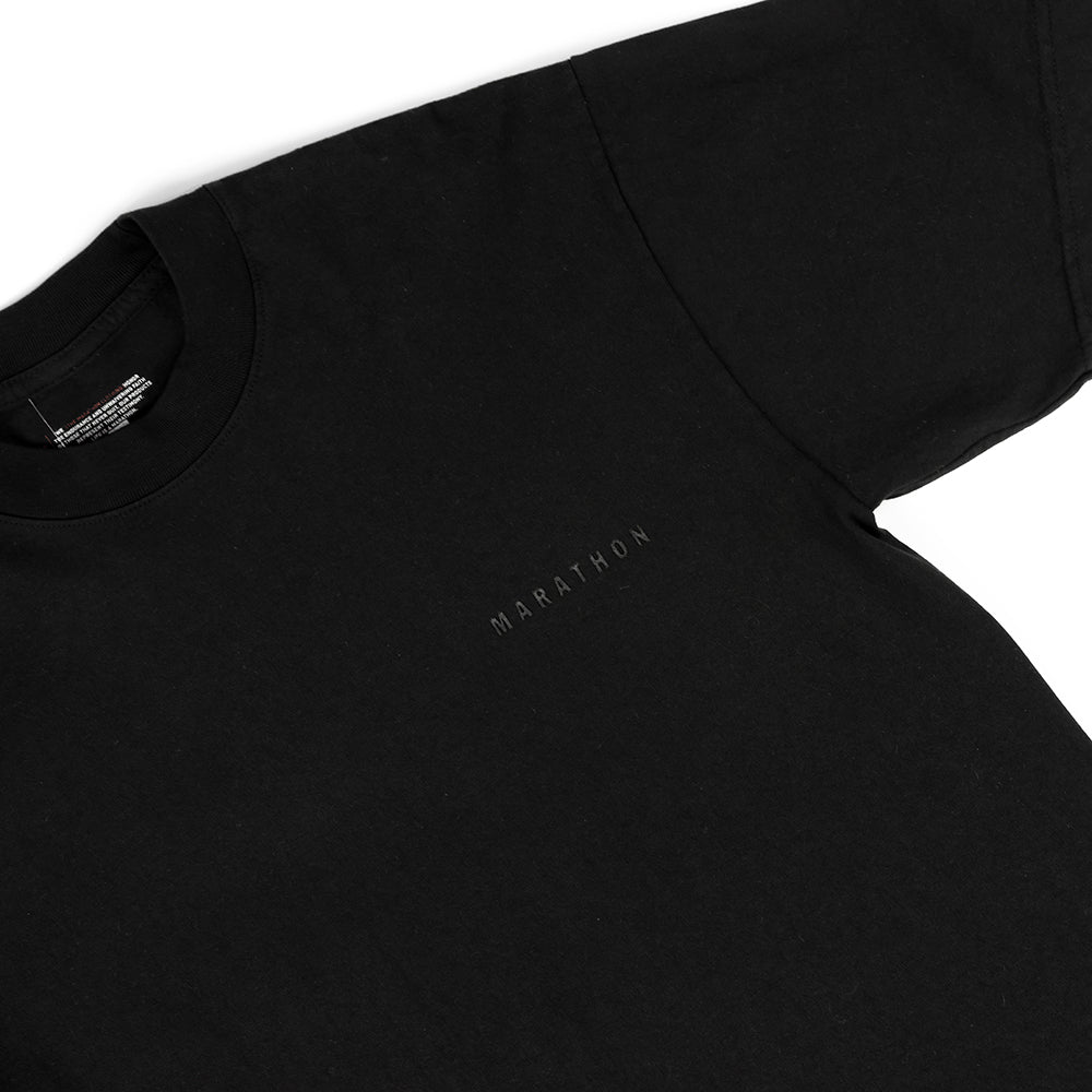 Marathon Signature T-Shirt - Black/Black - Detail