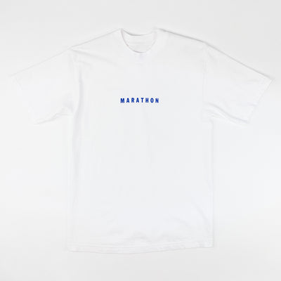 Marathon Impression T-Shirt - White/Navy - Front
