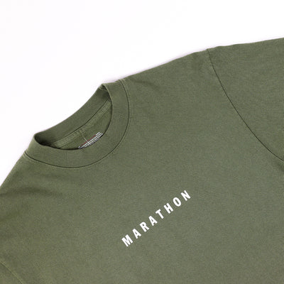 Marathon Impression T-Shirt - Olive/White - Detail