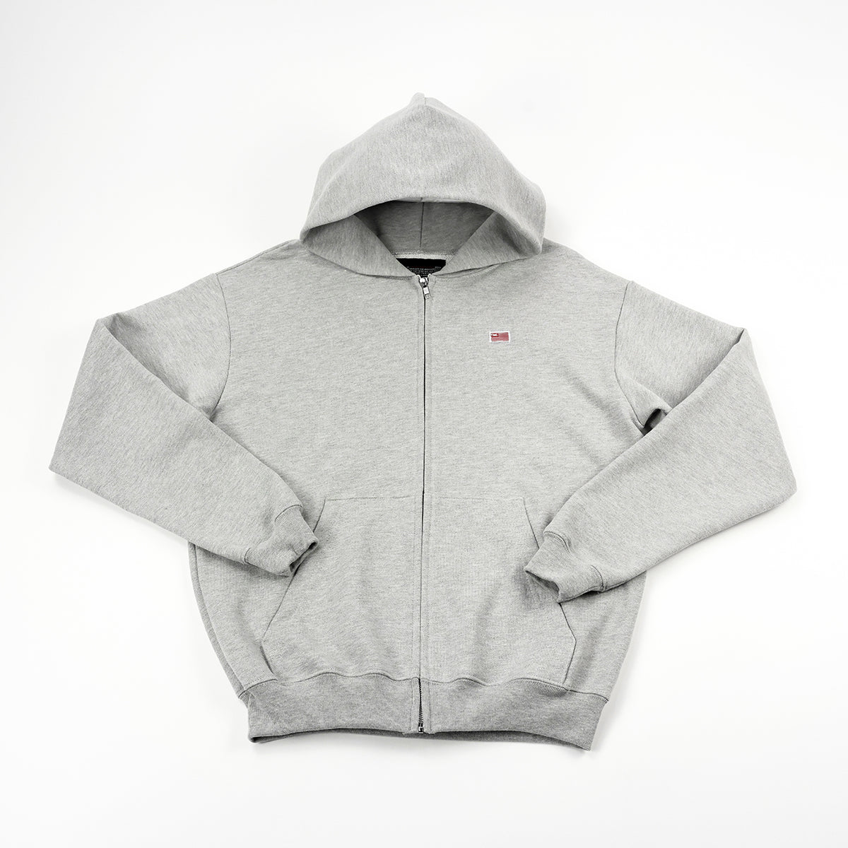 TMC Flag Zip-Up Sweatshirt - Heather Grey - Front