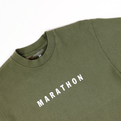 Marathon Classic T-Shirt - Olive/White - Detail