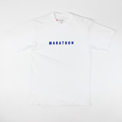 Marathon Classic T-Shirt - White/Navy - Front