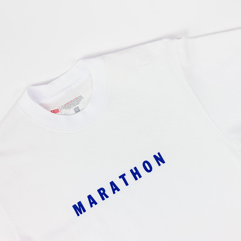 Marathon Classic T-Shirt - White/Navy - Detail