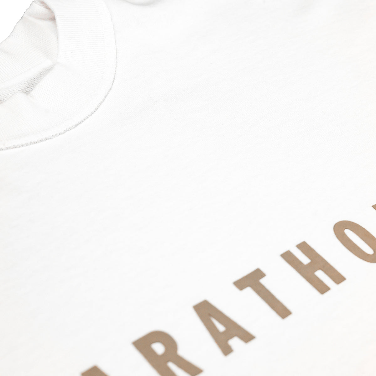 Marathon Ultra Oversized T-Shirt - White/Mocha - Detail