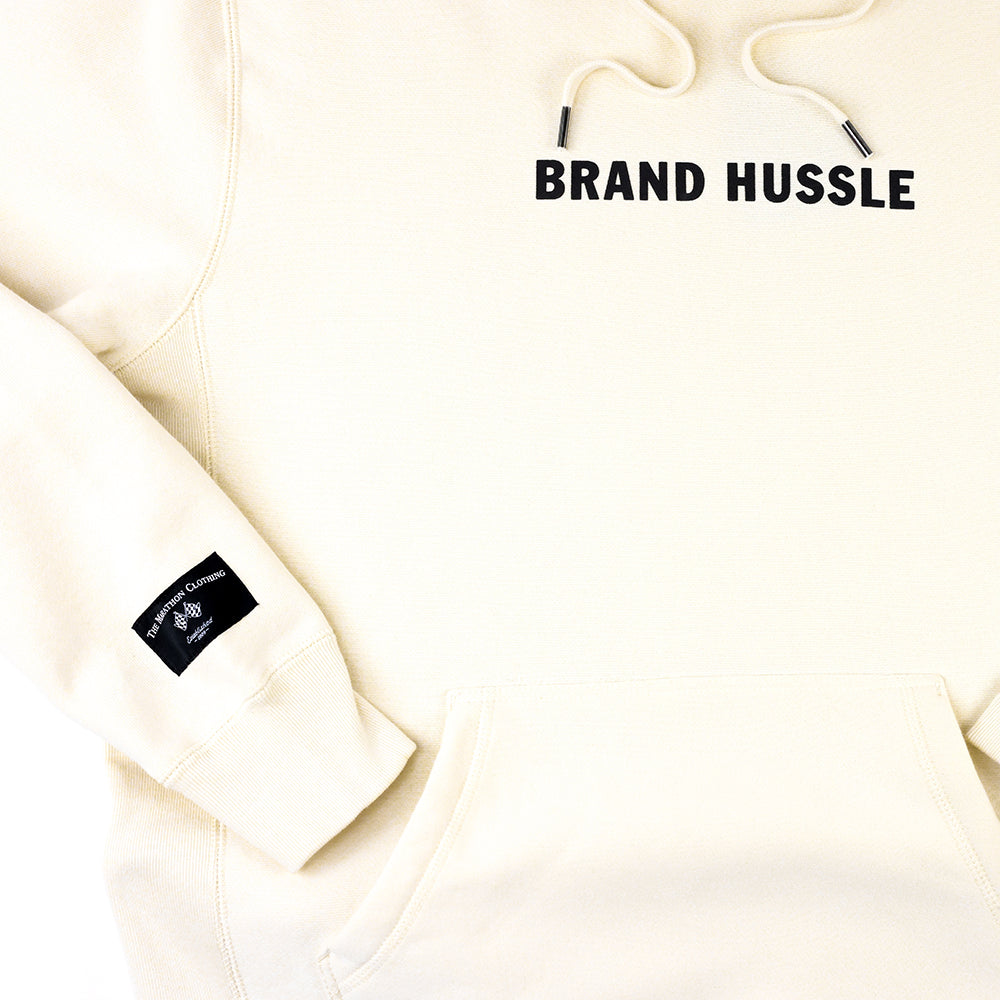 Brand Hussle (Victory Flags) Hoodie - Bone/Black - Detail