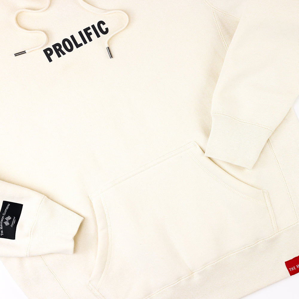 Prolific (Victory Flags) Hoodie - Bone/Black - Detail