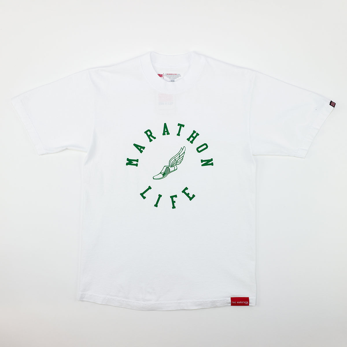 Marathon Life T-Shirt - White/Green - Front