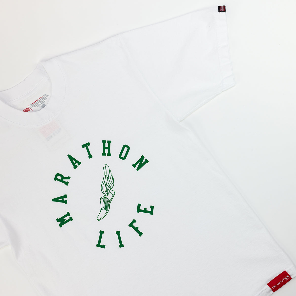 Marathon Life T-Shirt - White/Green - Detail