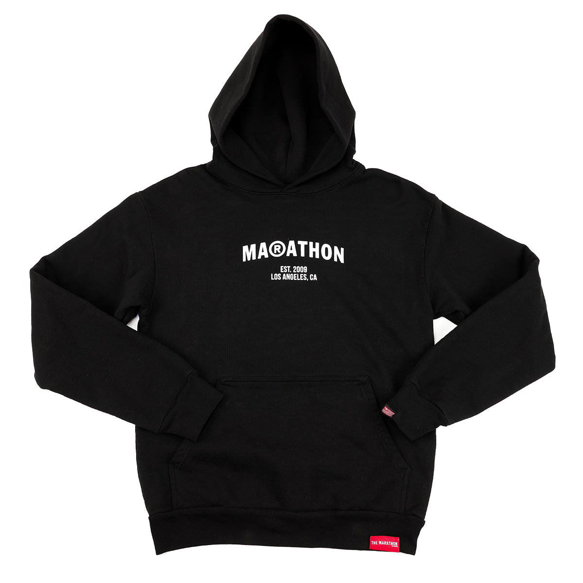 Marathon Registered Hoodie - Black/White - Front