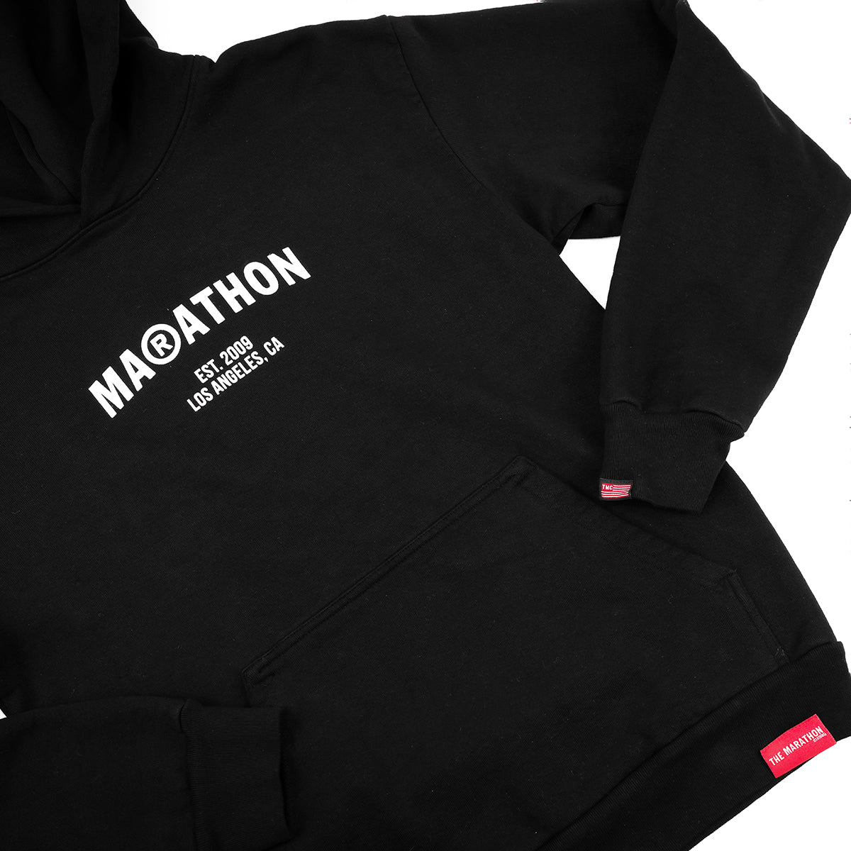 Marathon Registered Hoodie - Black/White - Detail